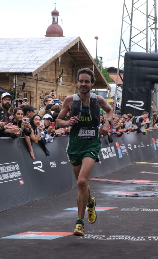 Matthew Crehan finishing 2023 Innsbruck World Champs