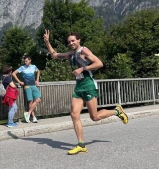 Matthew Crewhan with high spirits out of the high mountains of Innsbruck, Austria in 2023