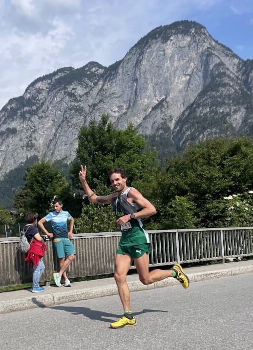 Matthew Crewhan with high spirits out of the high mountains of Innsbruck, Austria in 2023