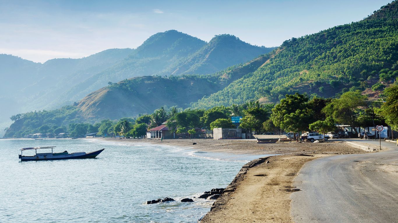 The coastline and mountains surrounding Dili, Timor-Leste